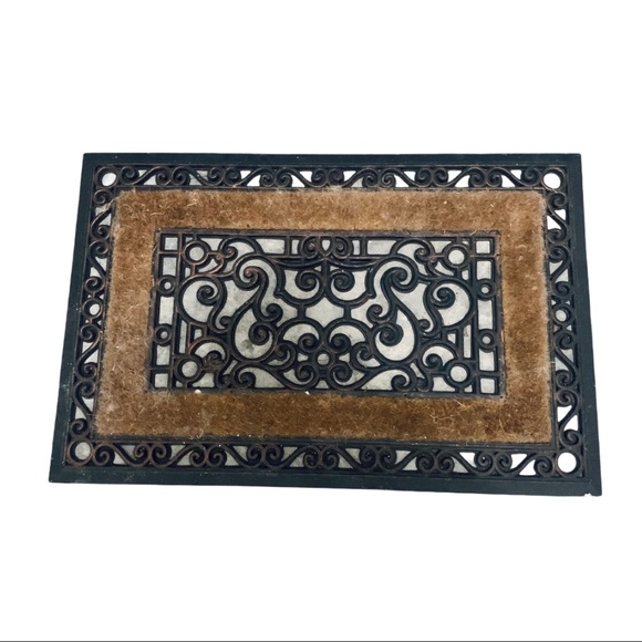 Accents Black Scroll Rubber Coir Outdoor Door Mat Poshmark